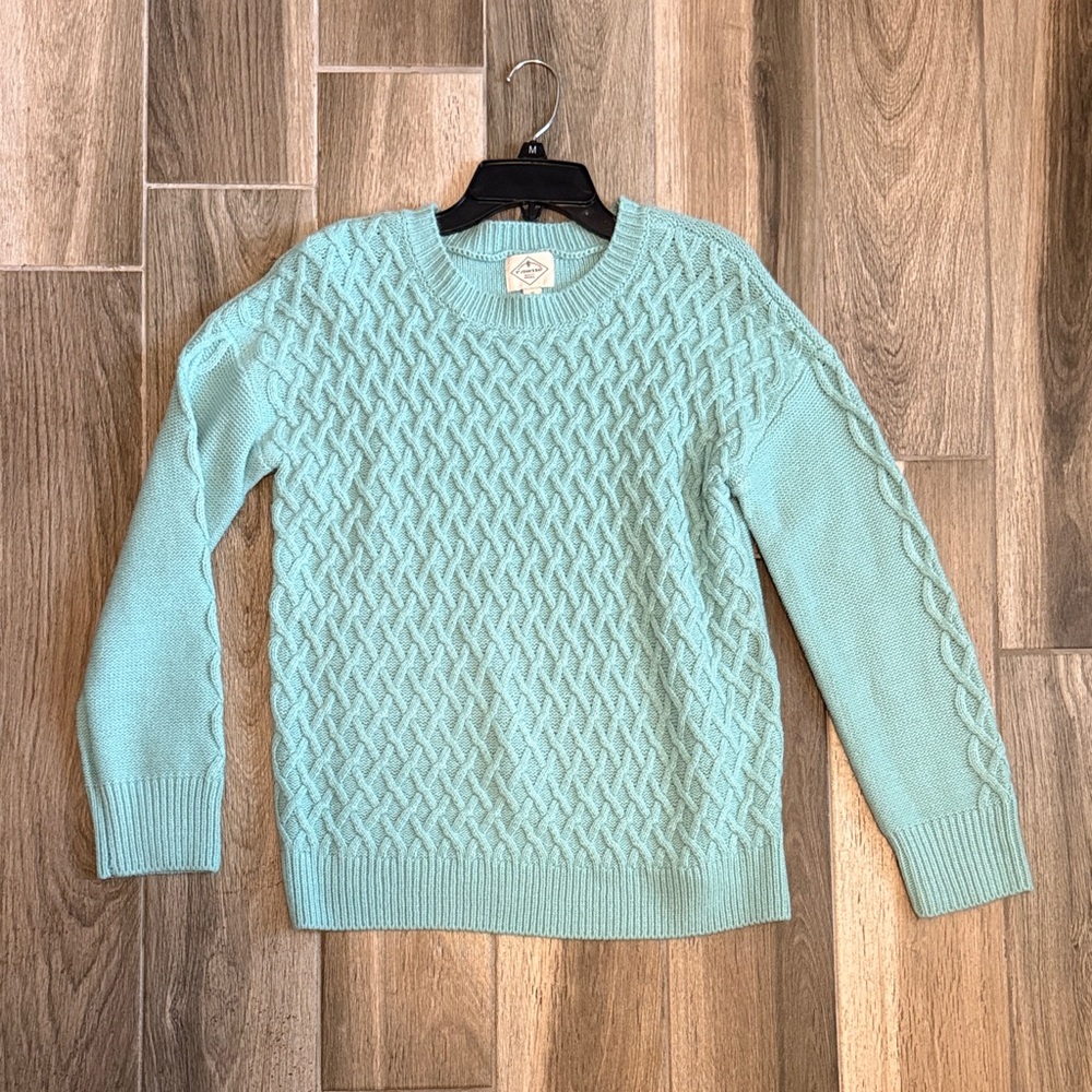Women's Cable Knit Sweater - Light Blue